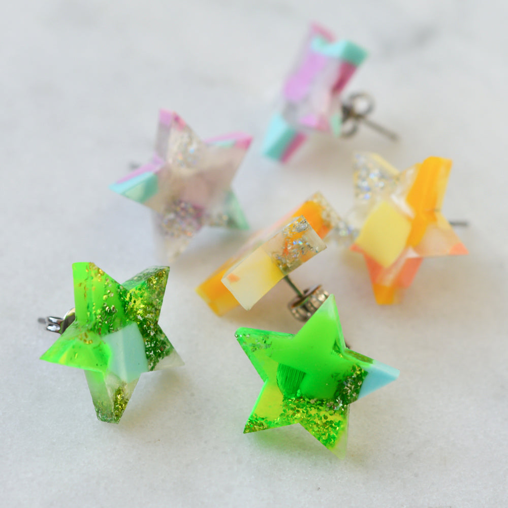 Recycled Star Stud Earrings