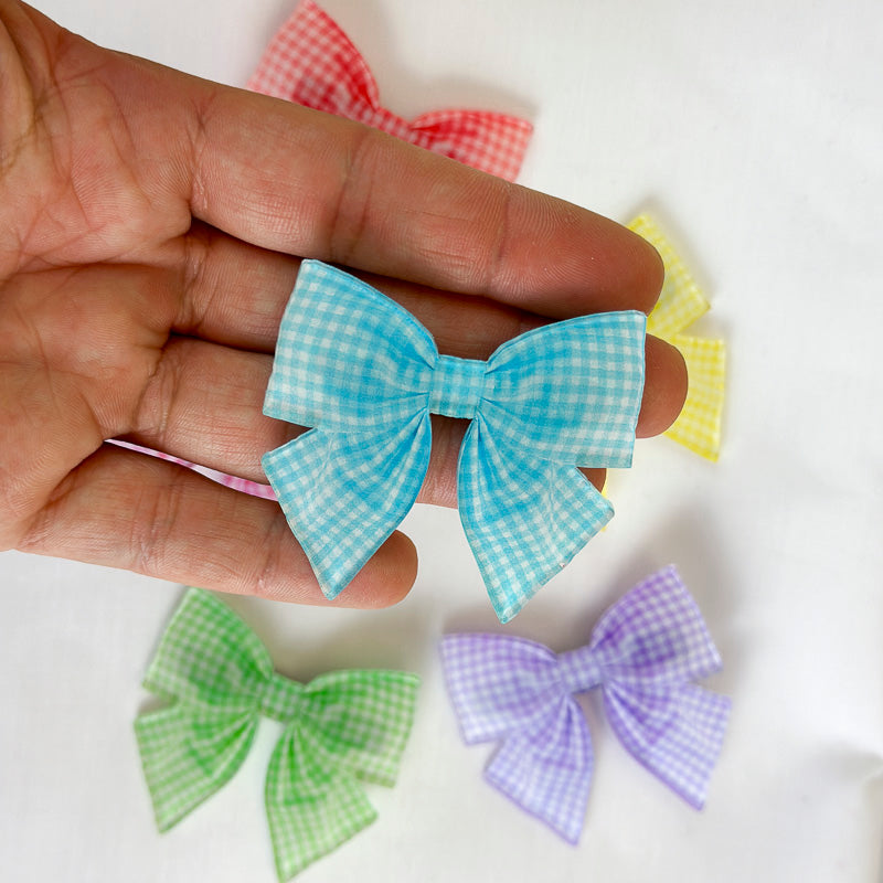 Gingham Bow Brooch small