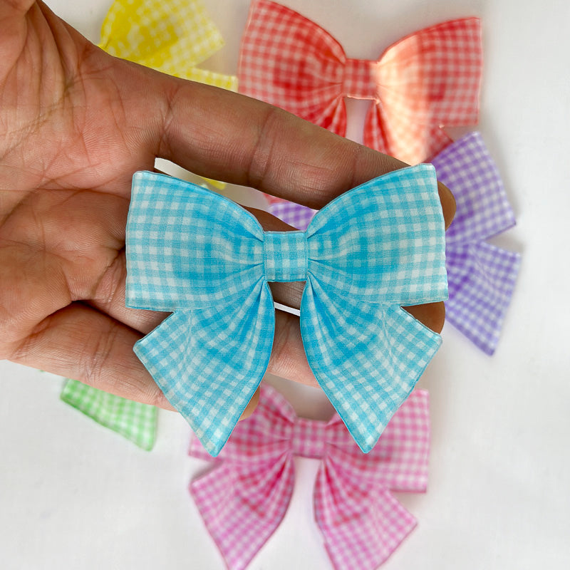 Gingham Bow Brooch large