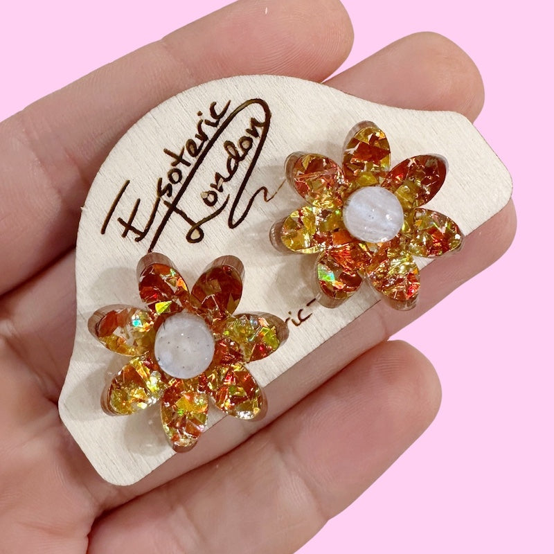 3D Flower Stud Earrings