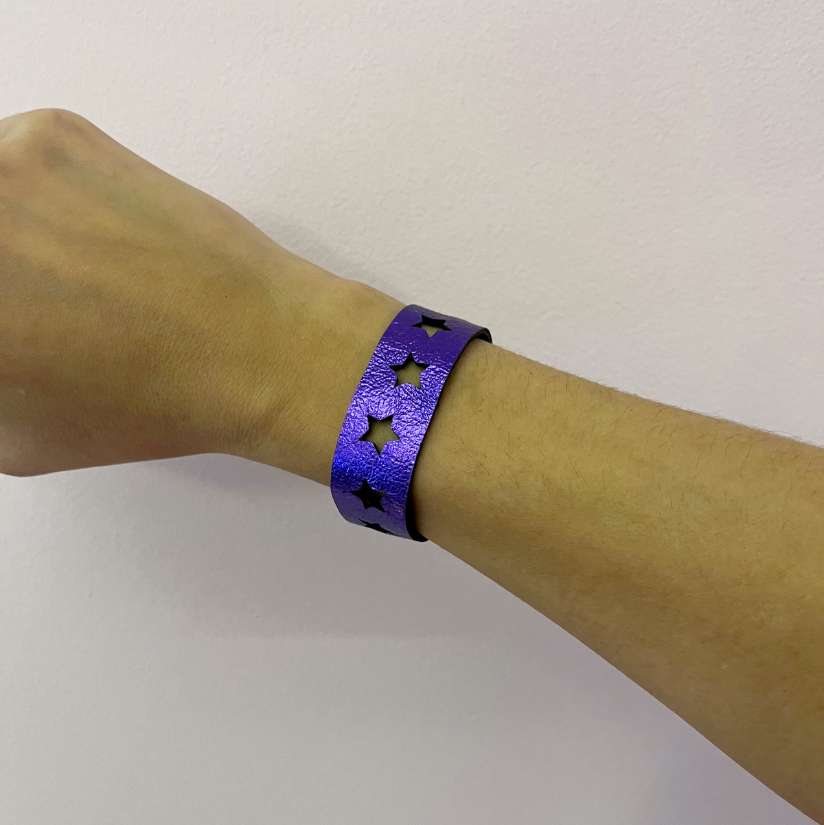 Narrow Leather Star Cuffs