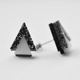 Block & Shadow Geometric Stud Earrings
