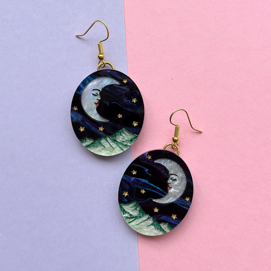 Moon Mountain Dangle Earrings