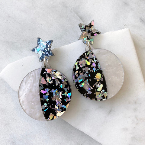 Glitter Amulet Stud Earrings