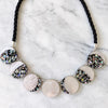 Moon Phase Statement Necklace - Black & Silver