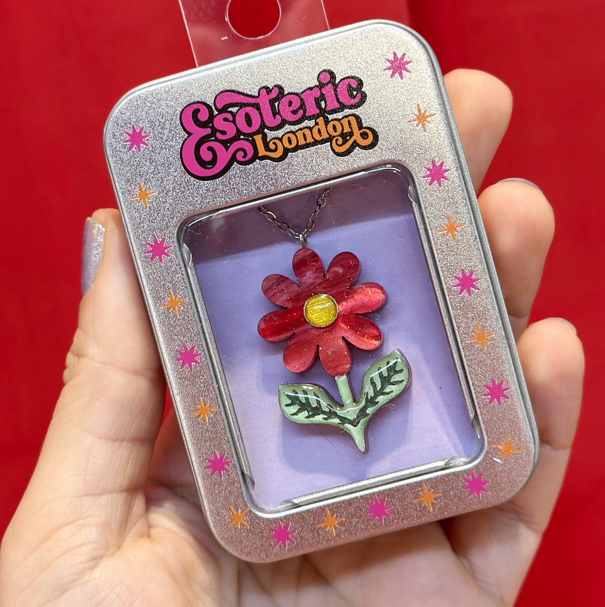 Retro Daisy Pendant  - Scarlet Red