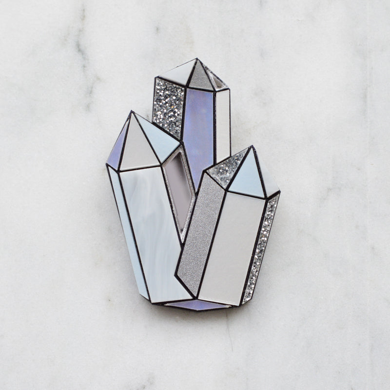 Faceted Crystal Brooch
