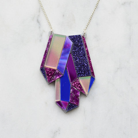 XL Faceted Crystal Statement Necklace