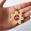 Recycled Acrylic Flower Power Pendant Necklace