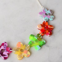 Recycled Acrylic Flower Power Daisy Chain Choker Necklace