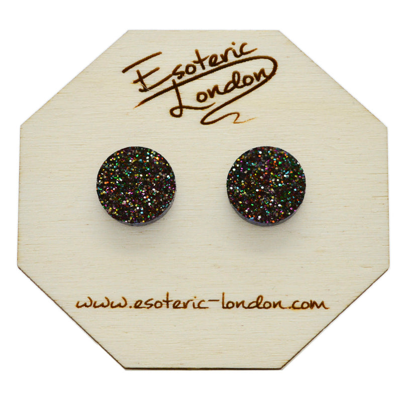 Large Glitter Dot Stud Earrings