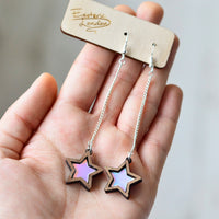 Iridescent Star Dangle Earrings