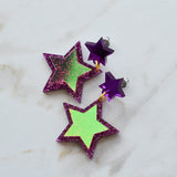 Iridescent & Glitter Star Earrings