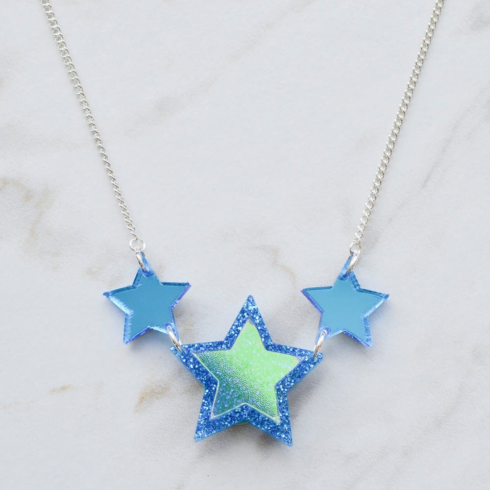 Iridescent & Glitter Star Princess Necklace