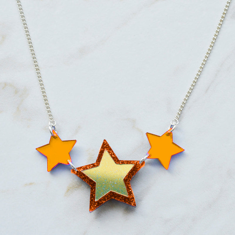 Iridescent & Glitter Star Princess Necklace