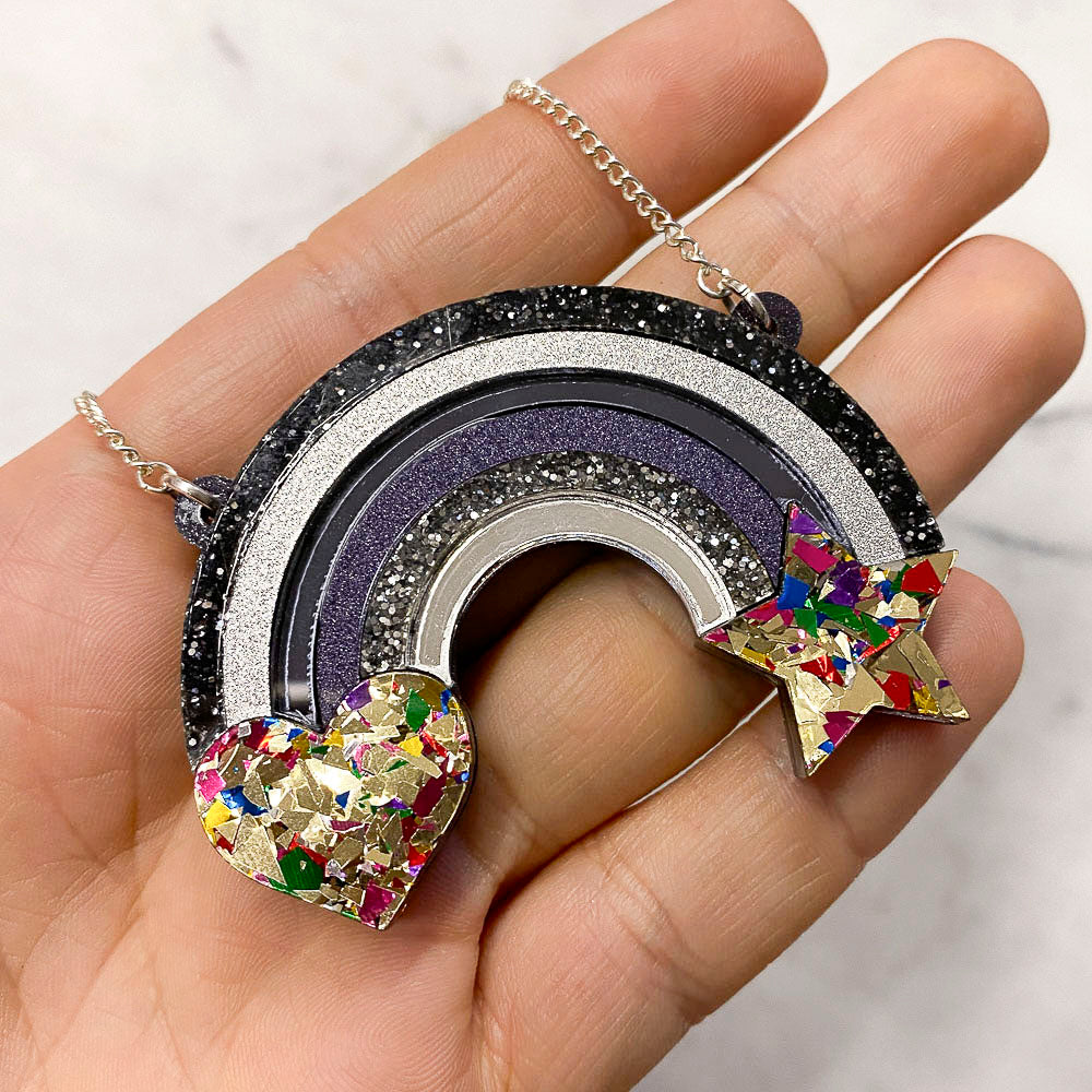 Rainbow deals rhinestone necklace