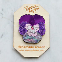 Textured Pansy Brooches