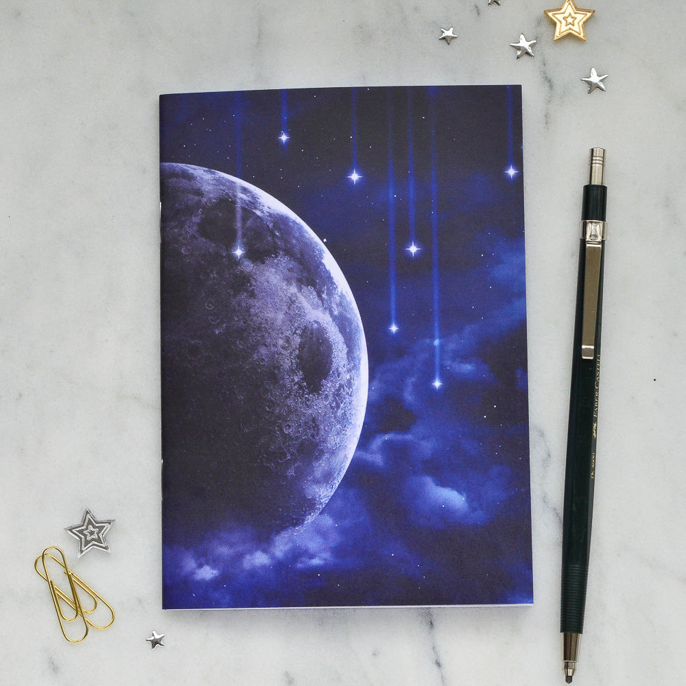 Falling Stars & Moon Notebook