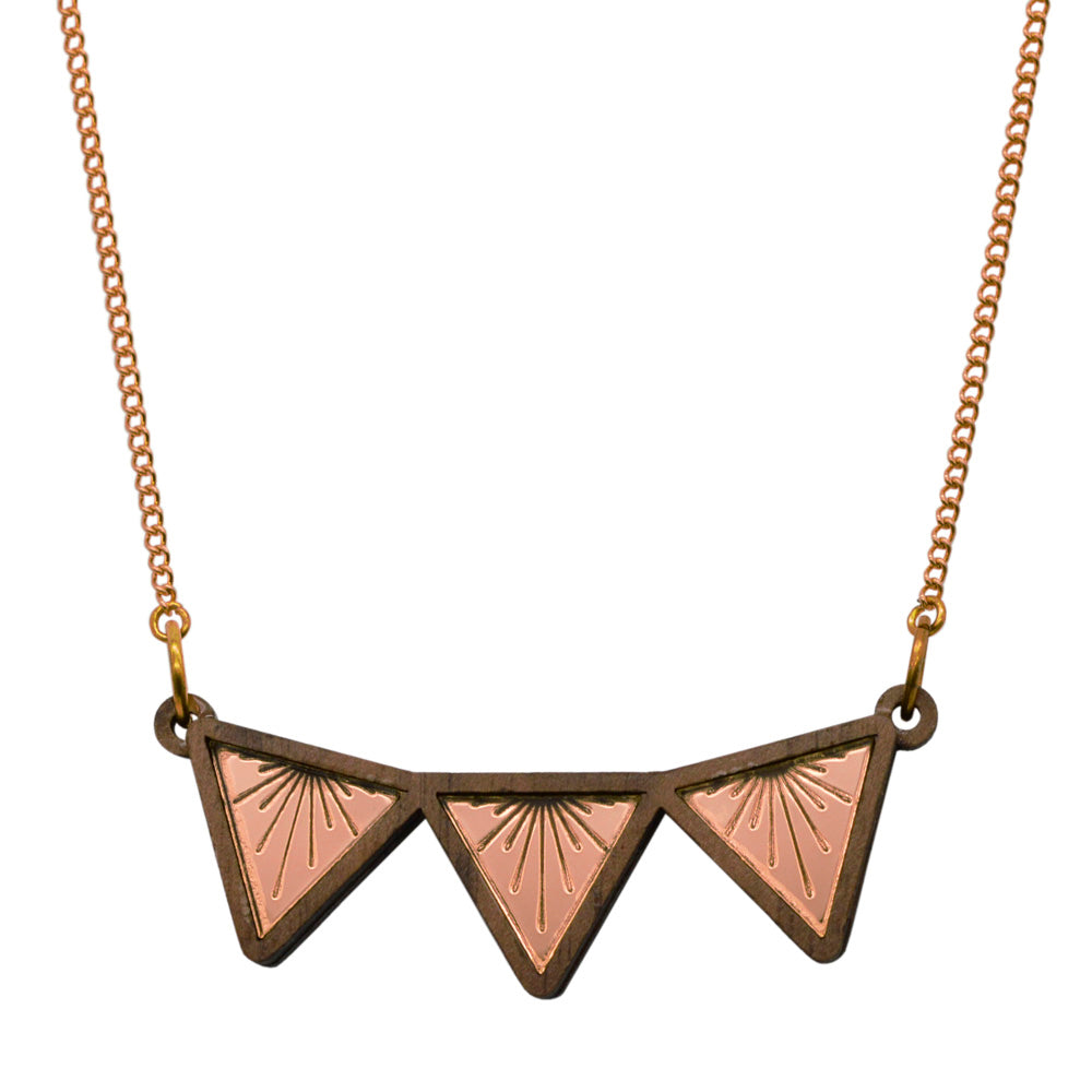 Sunburst Triangle Bib Necklace