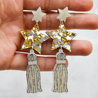 Star Tassel Dangle Stud Earrings