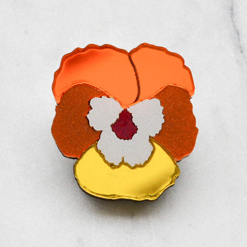 Textured Pansy Small Pin Brooches