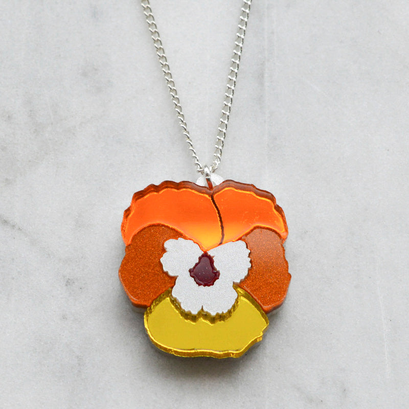 Textured Pansy Small Necklace