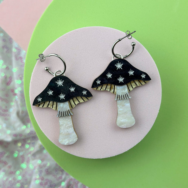 Large Toadstool Dangle Earrings