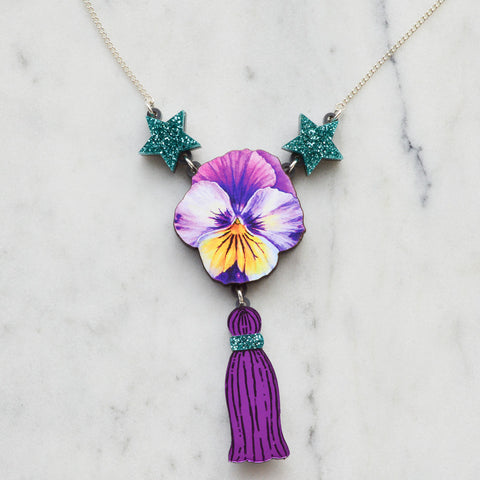 Recycled Acrylic Flower Power Statement Necklace