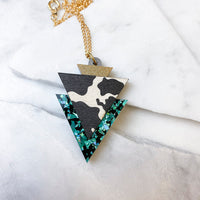 Wild Animal Print Triangle Pendant Necklace