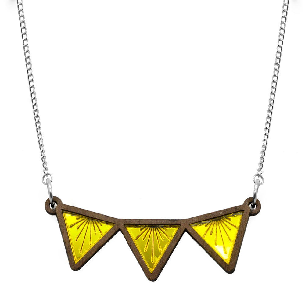 Sunburst Triangle Bib Necklace