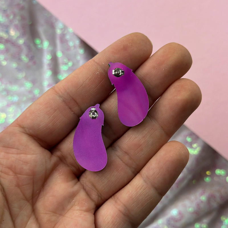 Aubergine Statement Stud Earrings