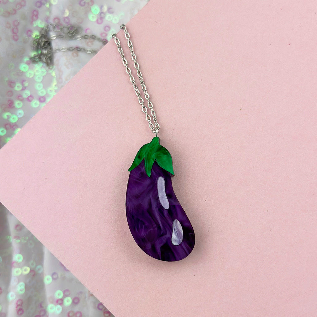 Aubergine Pendant Necklace