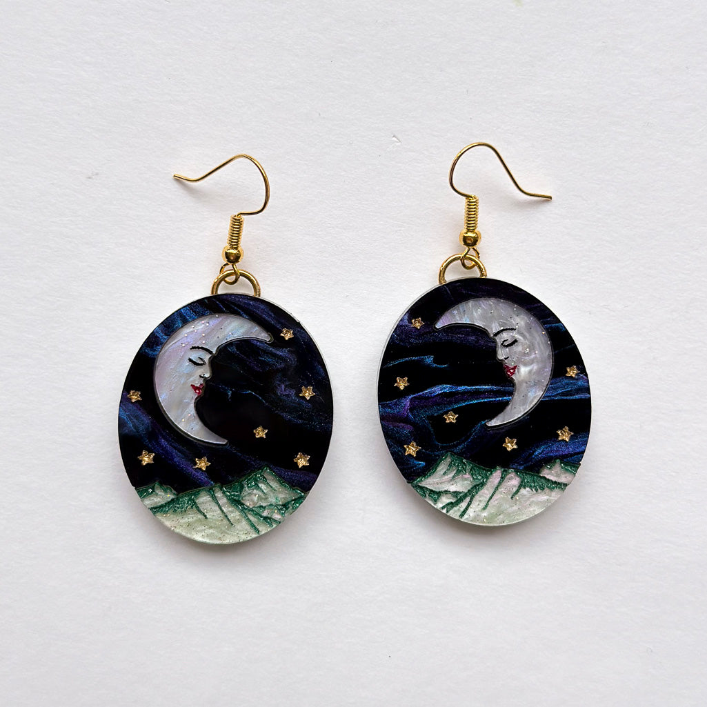 Moon Mountain Dangle Earrings