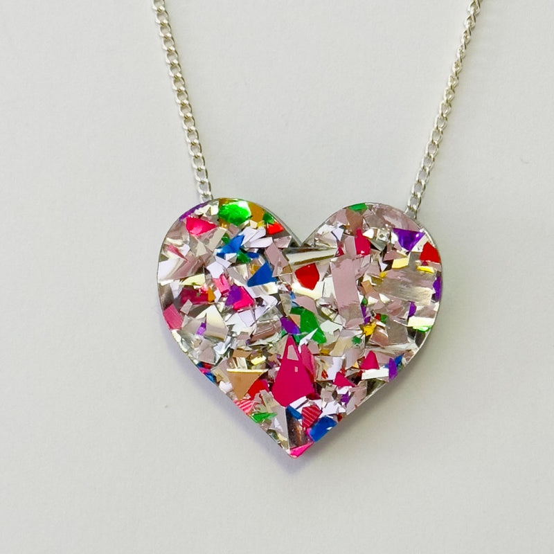 Colour Pop Confetti Heart Necklace
