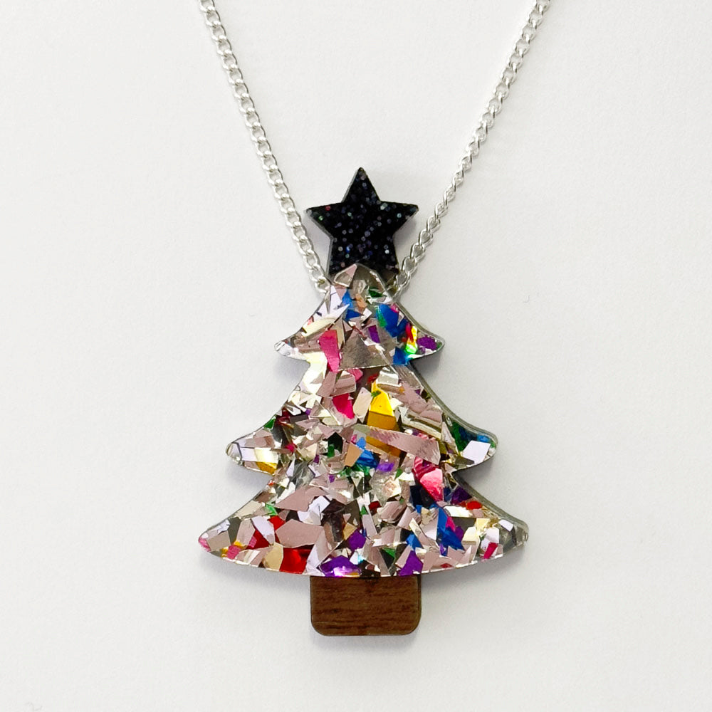 Trees confetti necklace top
