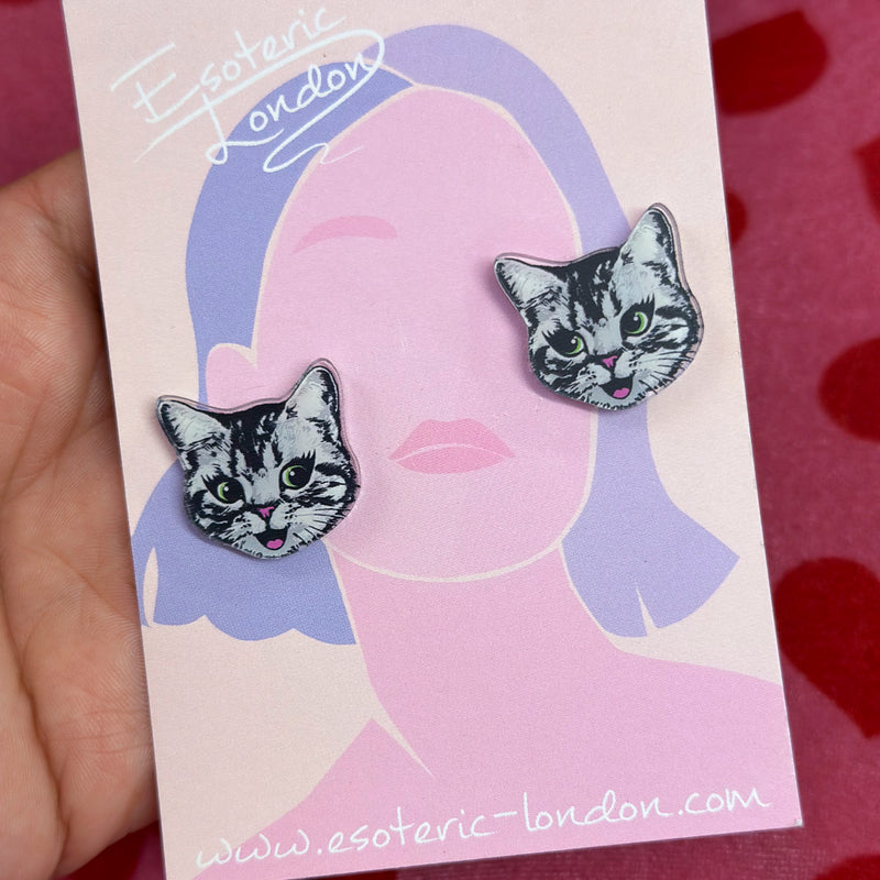 Cheeky cat stud earrings