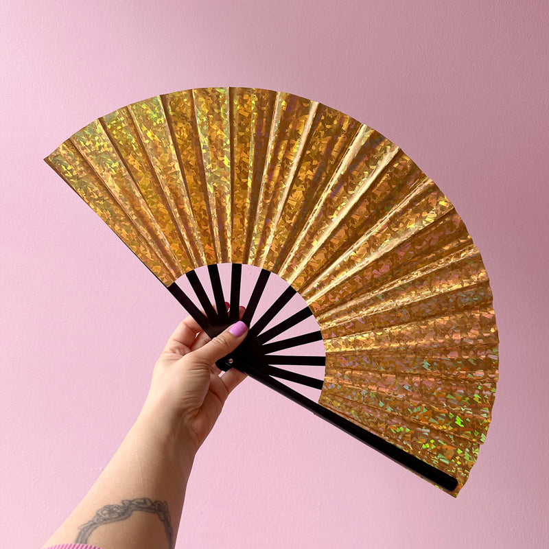 Holographic Fabric Small Hand Fan