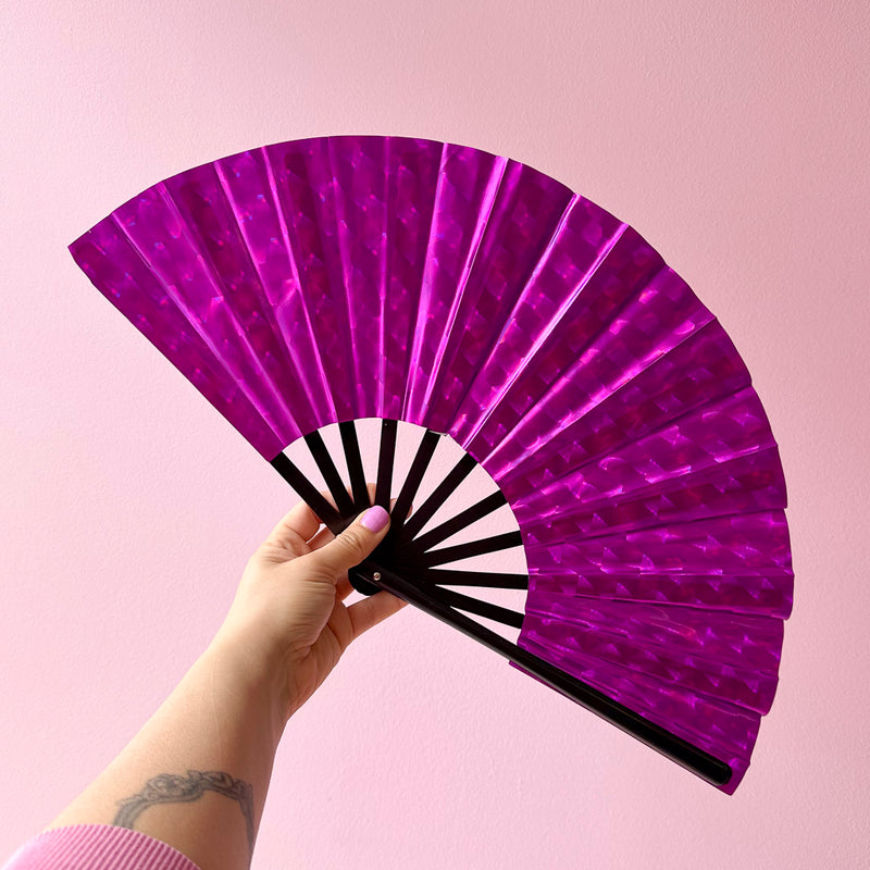 Holographic Fabric Small Hand Fan