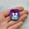 Textured Pansy Small Pin Brooches