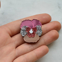 Textured Pansy Pin Brooches *REDUCED/ SLIGHT SECONDS*