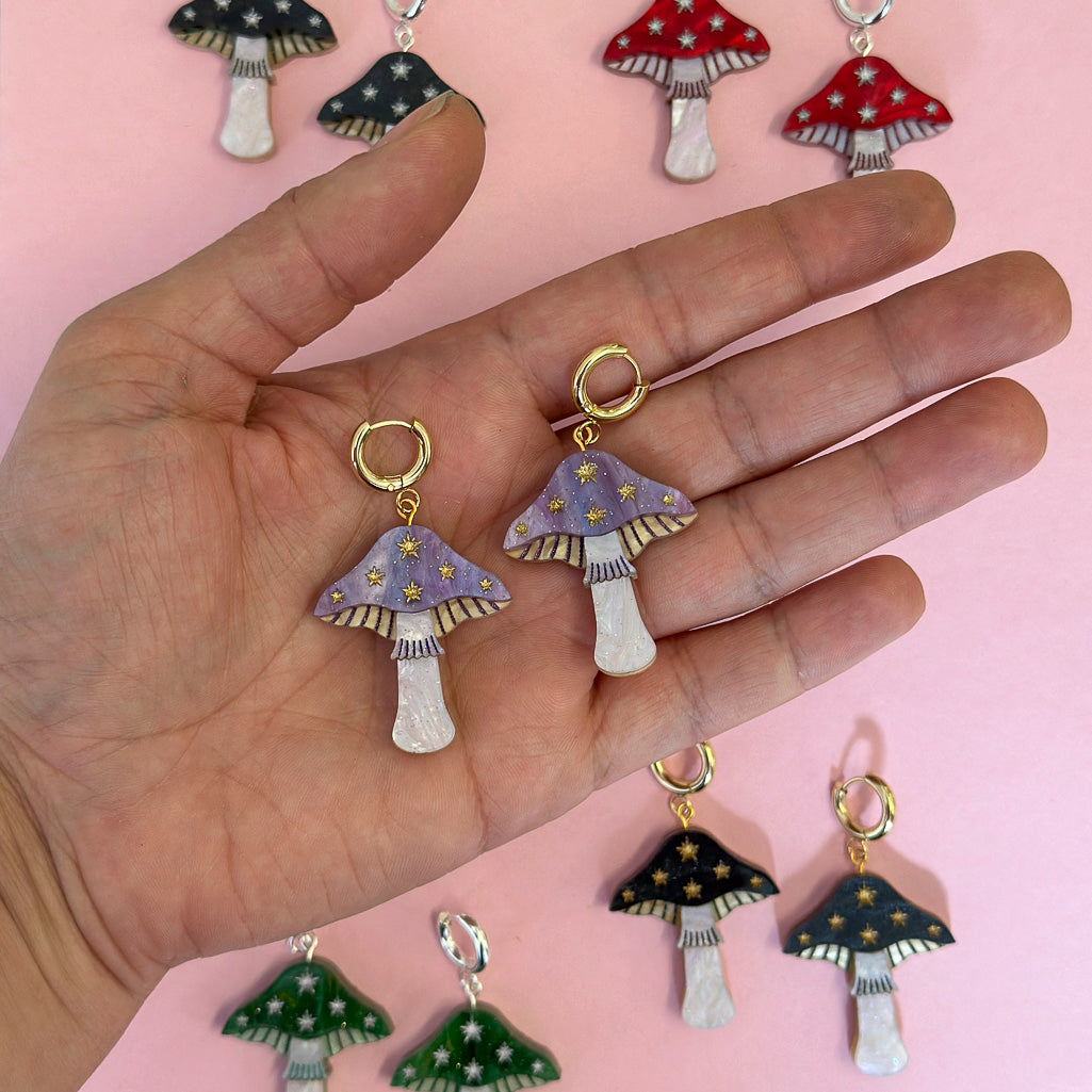 Mini Toadstool Dangle Earrings