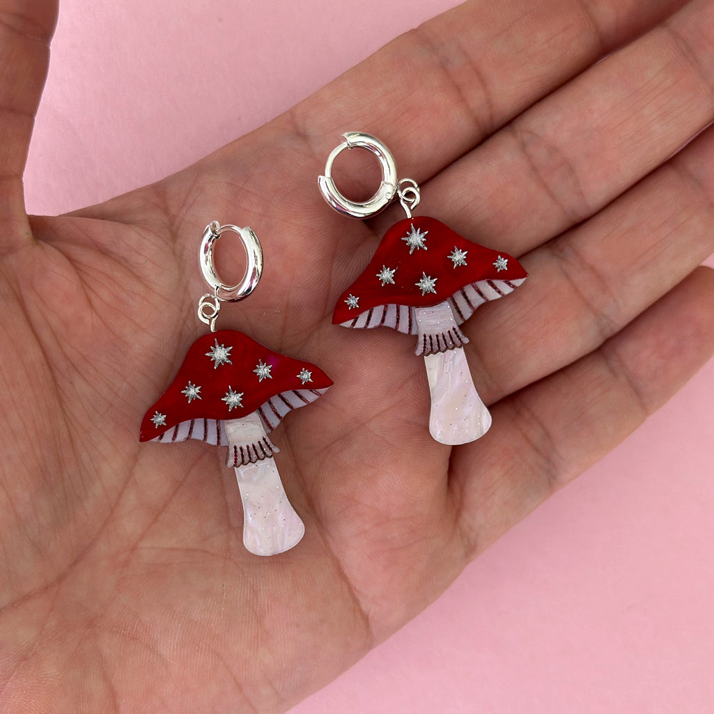 Mini Toadstool Dangle Earrings