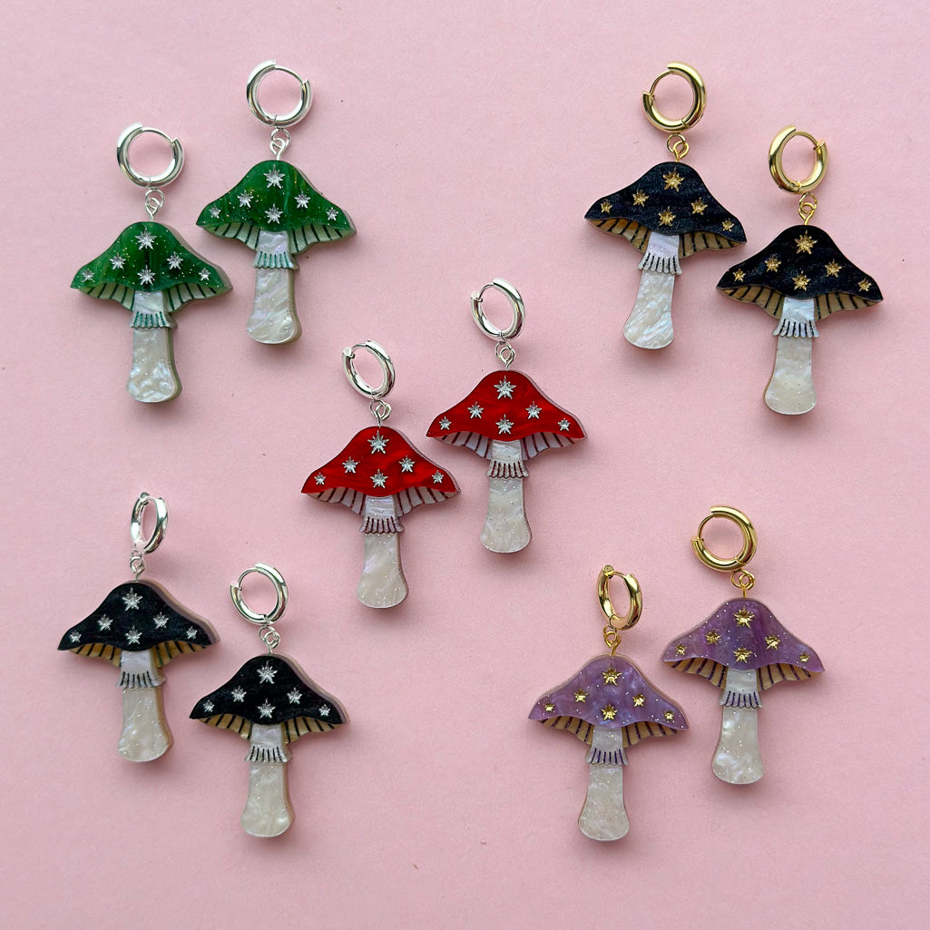 Mini Toadstool Dangle Earrings