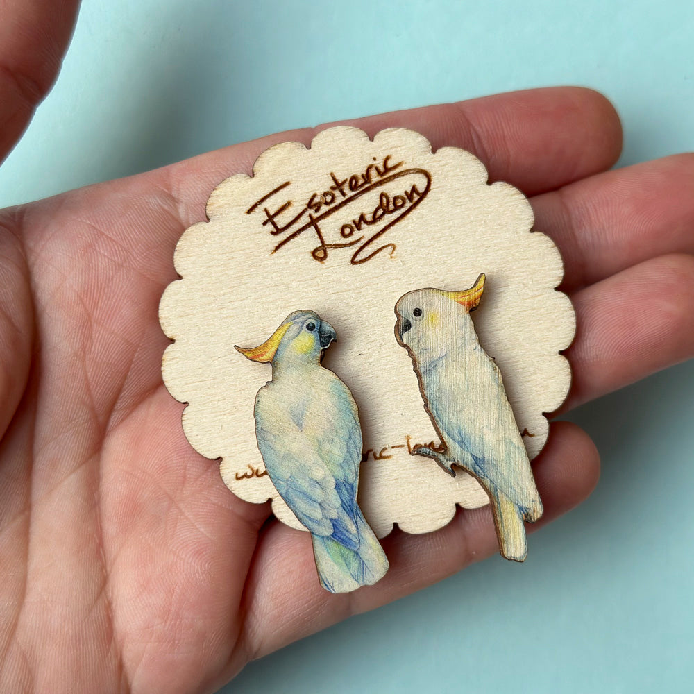 Cockatiel bird stud earrings