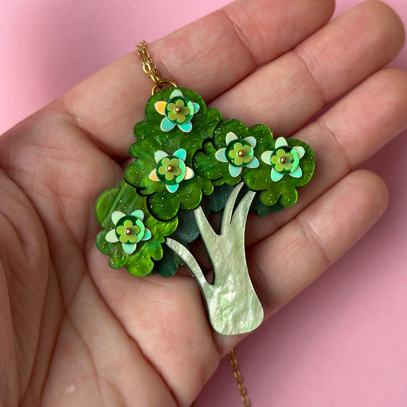 Embellished Broccoli Statement Necklace *SAMPLE*