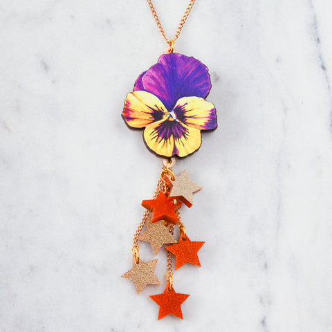 Recycled Acrylic Flower Power Statement Necklace
