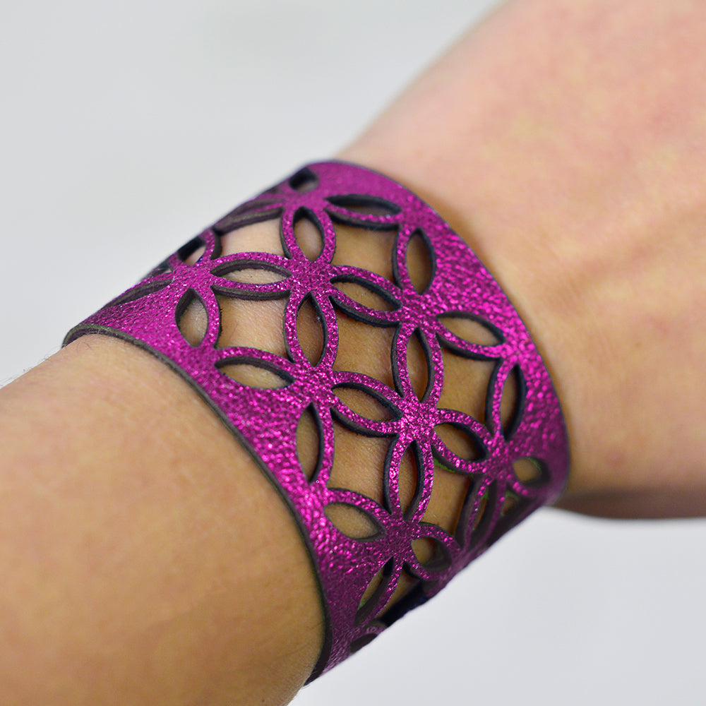 Azulejo Wide Leather Cuff Esoteric London