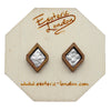 Leather Inlay Stud Earrings - Diamonds