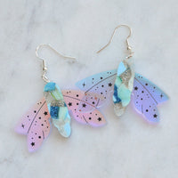 Recycled Acrylic Celestial Moth Earrings
