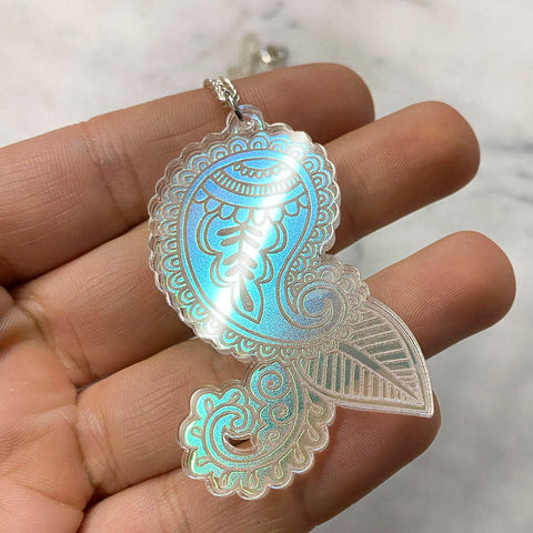 Recycled Acrylic Celestial Moth Necklace